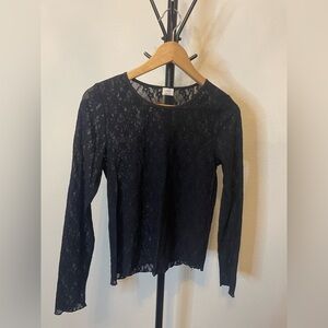 Wilfred Black Lace Long Sleeve Tee